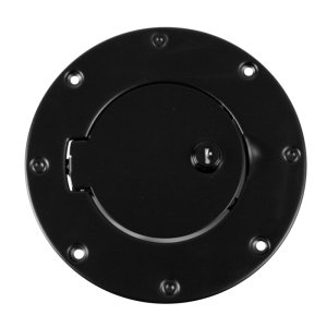 Jeep Wrangler Fuel Tank Cap Door - Rugged Ridge - Locking - Black - `97-`06
